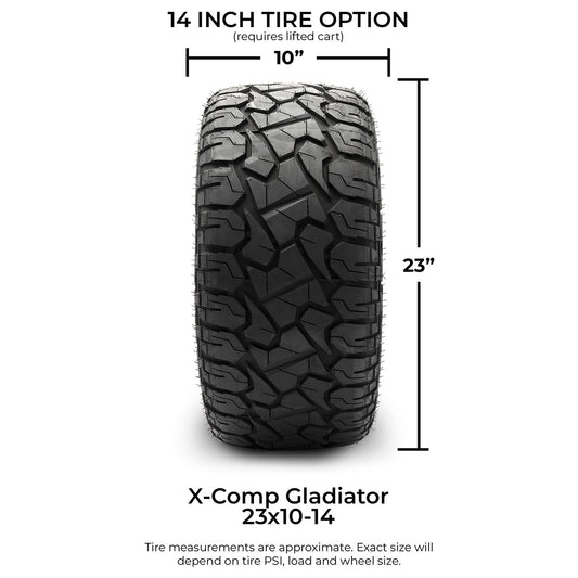 MODZ® 14" Godfather Gunmetal Wheels & Off-Road Tires Combo (Xcomp Gladiator 23-10-14 Radial)