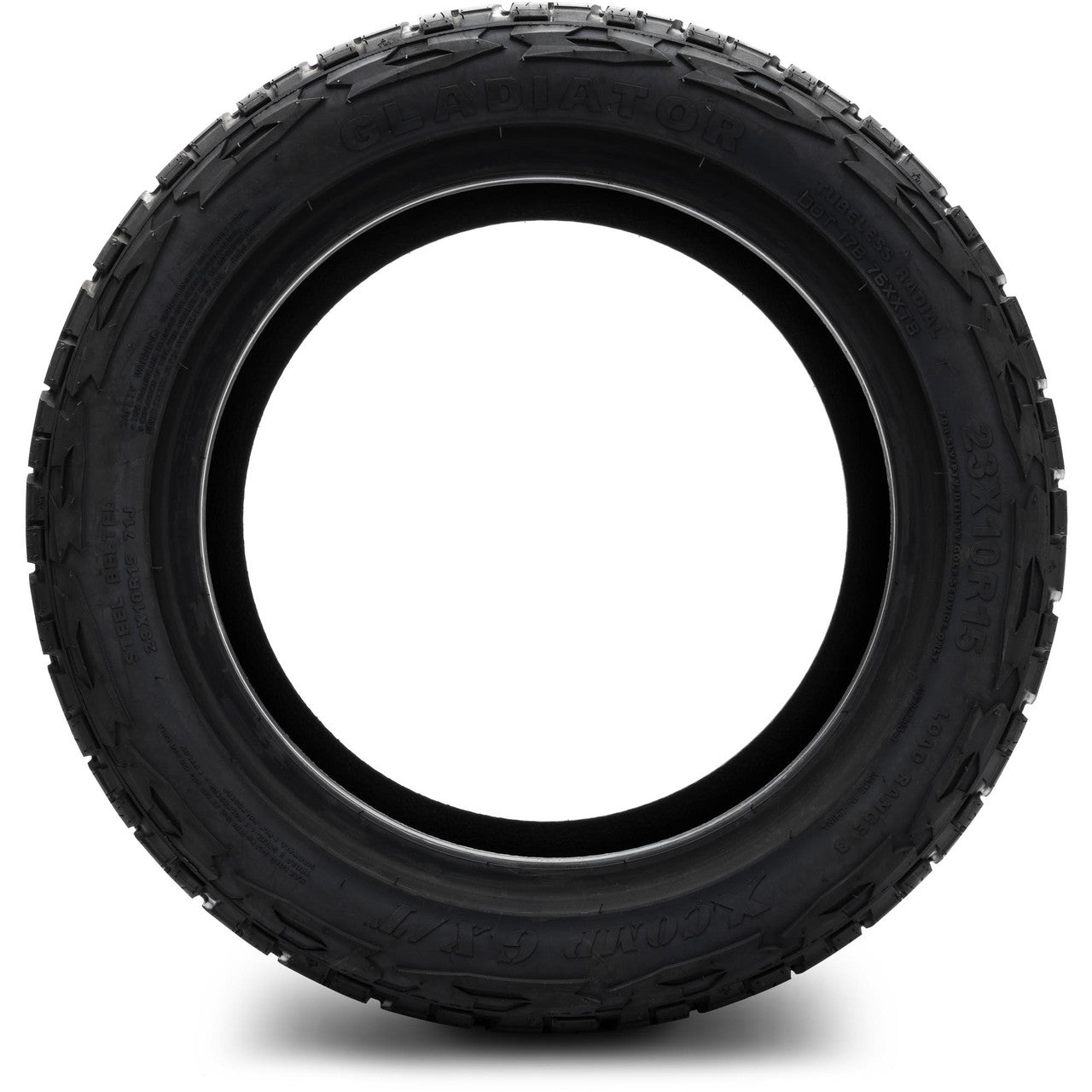 Xcomp® Gladiator 23x10-R15 Steel Belted Radial Golf Cart Tire - front view