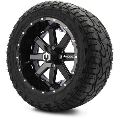 MODZ® 14" Assault Glossy Black with Ball Mill Wheels & Off-Road Tires Combo (Arisun X-Armory All-Terrain 23x10-14 Radial)