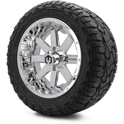 MODZ® 14" Assault Chrome Wheels & Off-Road Tires Combo (Arisun X-Armory All-Terrain 23x10-14 Radial)