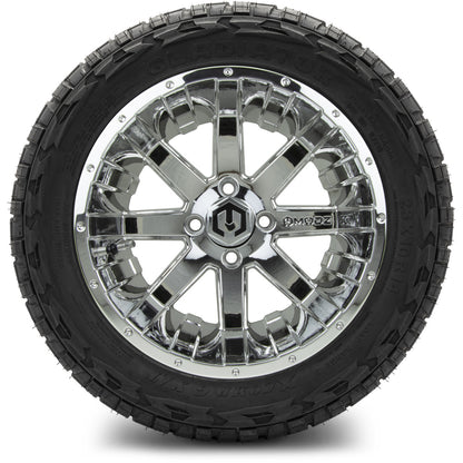 MODZ® 14" Assault Chrome Wheels & Off-Road Tires Combo (Xcomp Gladiator 23-10-14 Radial)