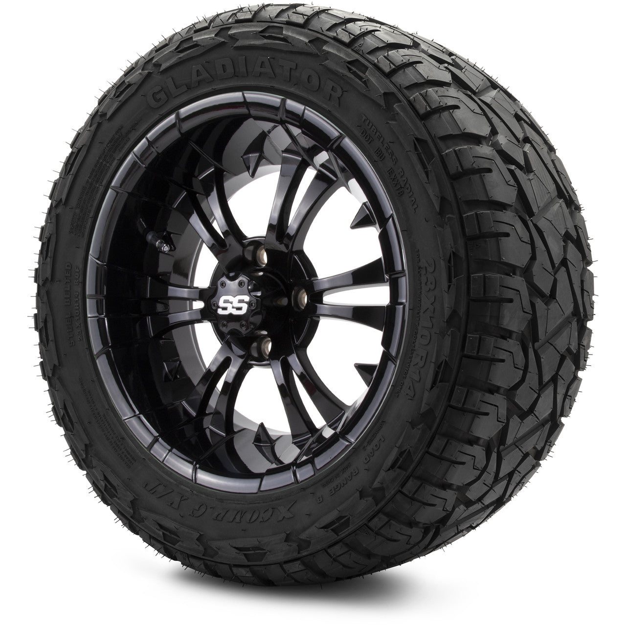MODZ® 14" Vampire Glossy Black Wheels & Off-Road Tires Combo (Arisun X-Armory All-Terrain 23x10-14 Radial)