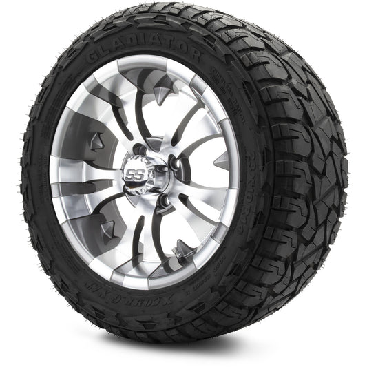 MODZ® 14" Vampire Gunmetal Wheels & Off-Road Tires Combo (Xcomp Gladiator 23-10-14 Radial)