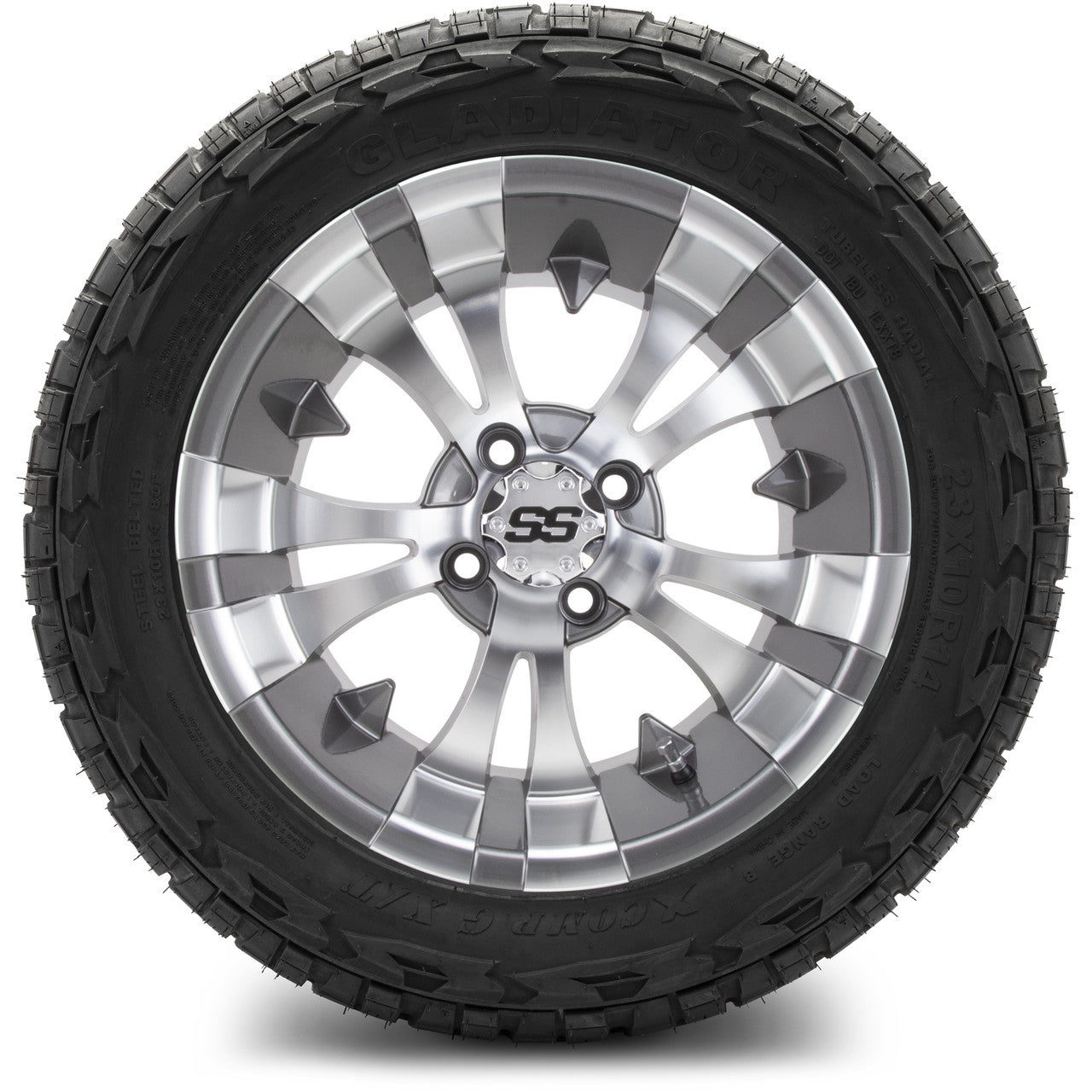 MODZ® 14" Vampire Gunmetal Wheels & Off-Road Tires Combo (Arisun X-Trail All-Terrain 23x10-14)