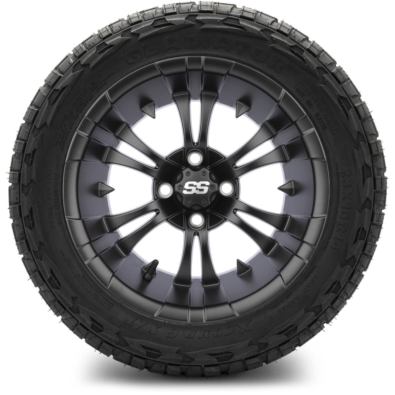 MODZ® 14" Vampire Matte Black Wheels & Off-Road Tires Combo (Xcomp Gladiator 23-10-14 Radial)