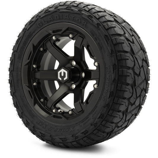 MODZ® 14" Gladiator Matte Black Wheels and Off-Road Tires Combo (Xcomp Gladiator 23-10-14 Radial)