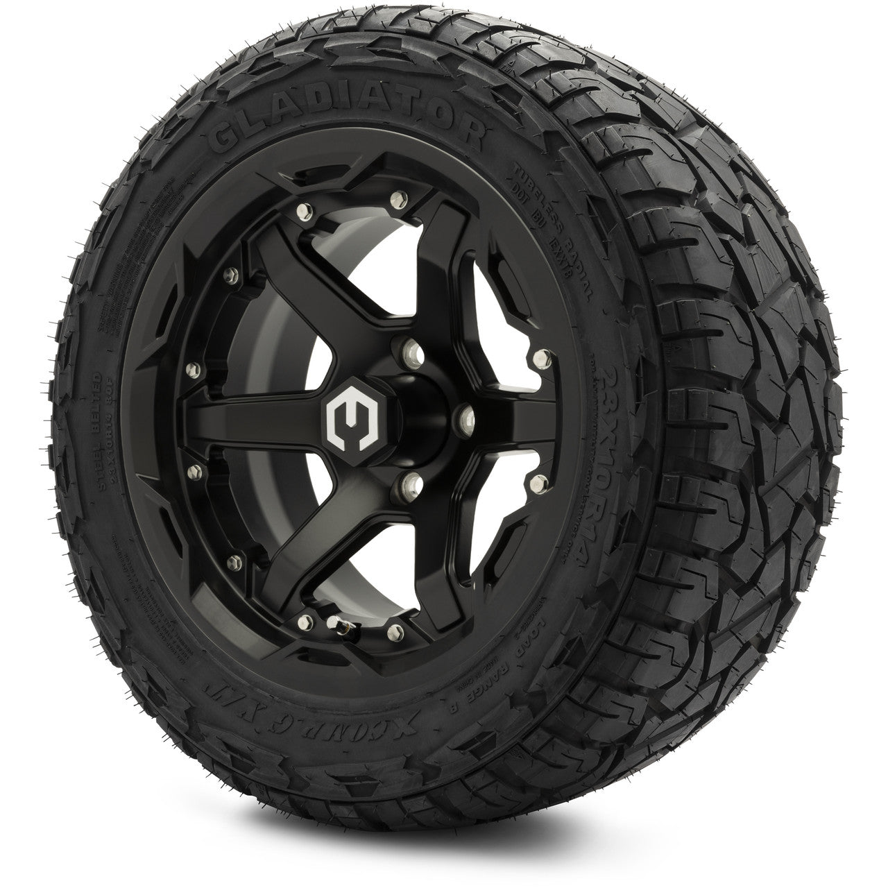 MODZ® 14" Gladiator Matte Black Wheels and Off-Road Tires Combo (Arisun X-Trail All-Terrain 23x10-14)