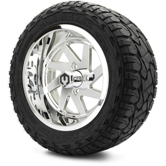 MODZ® 14" Fury Chrome Wheels & Off-Road Tires Combo (Xcomp Gladiator 23-10-14 Radial)