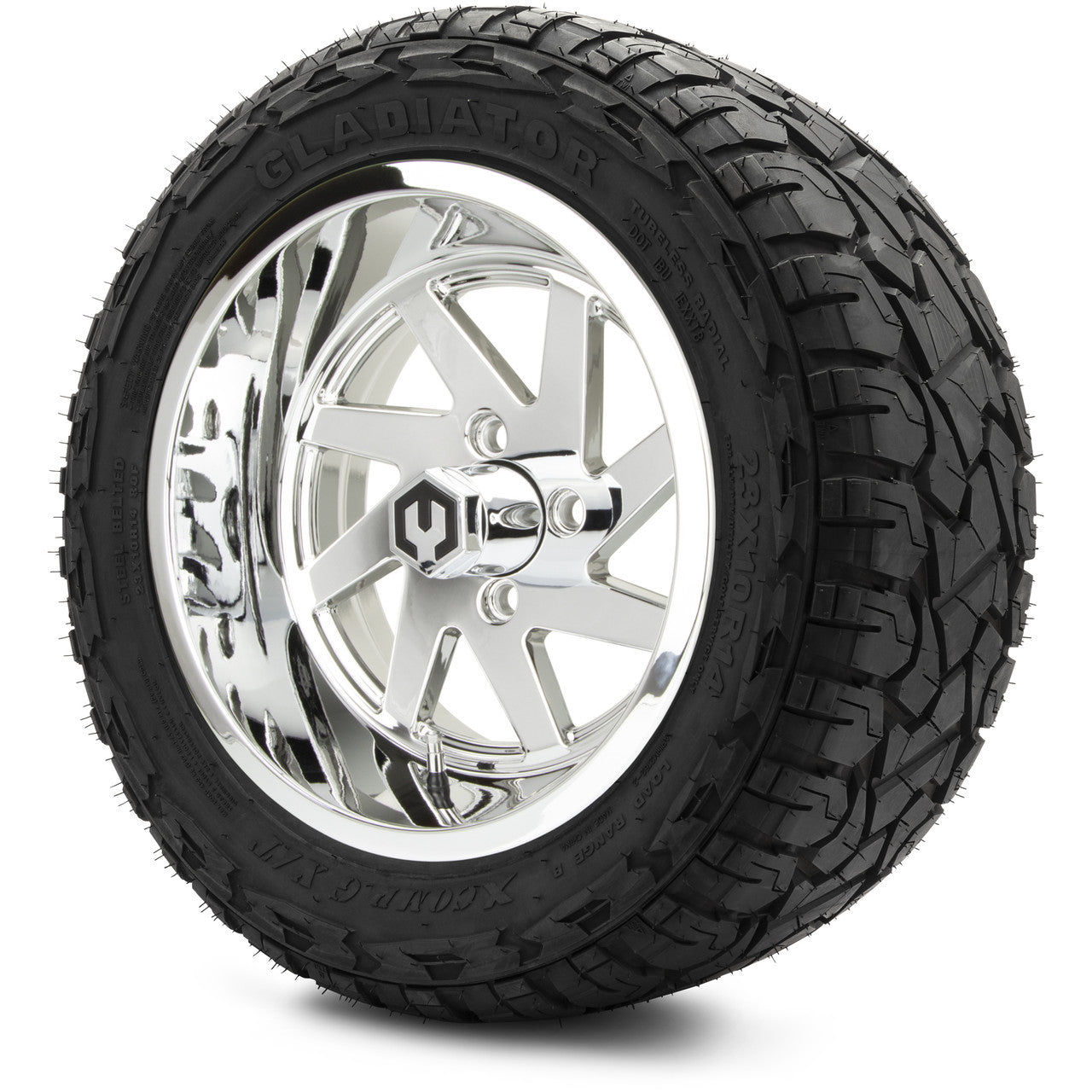 MODZ® 14" Fury Chrome Wheels & Off-Road Tires Combo (Arisun X-Armory All-Terrain 23x10-14 Radial)