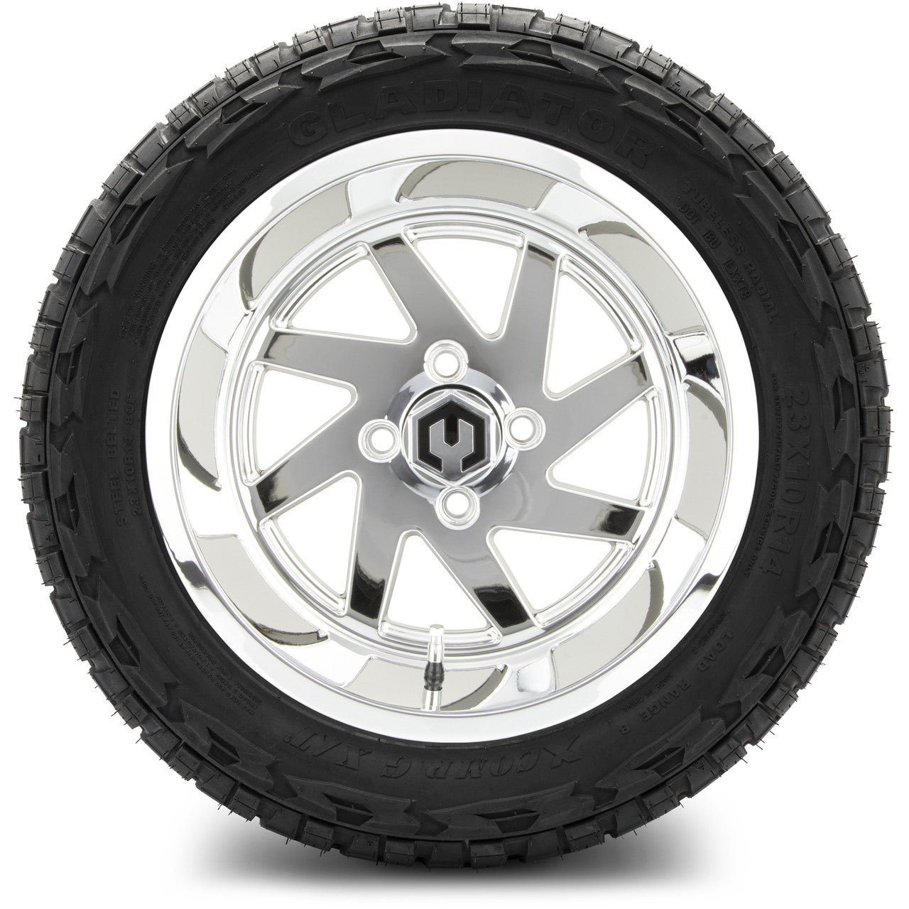 MODZ® 14" Fury Chrome Wheels & Off-Road Tires Combo (Xcomp Gladiator 23-10-14 Radial)
