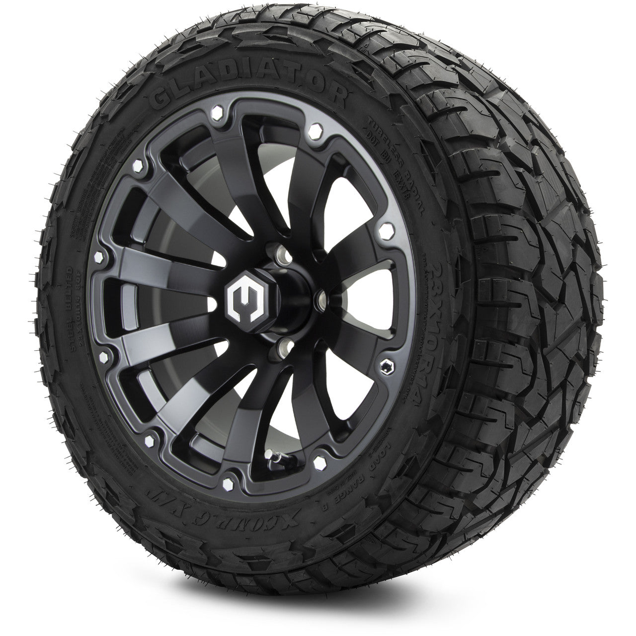 MODZ® 14" Bomber Matte Black Wheels & Off-Road Tires Combo (Xcomp Gladiator 23-10-14 Radial)