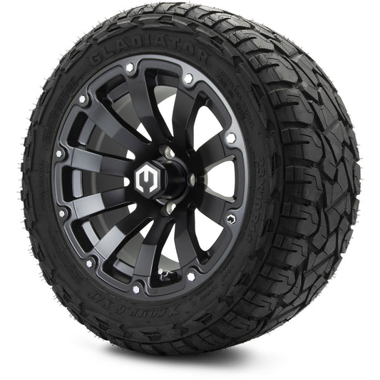 MODZ® 14" Bomber Matte Black Wheels & Off-Road Tires Combo (Xcomp Gladiator 23-10-14 Radial)