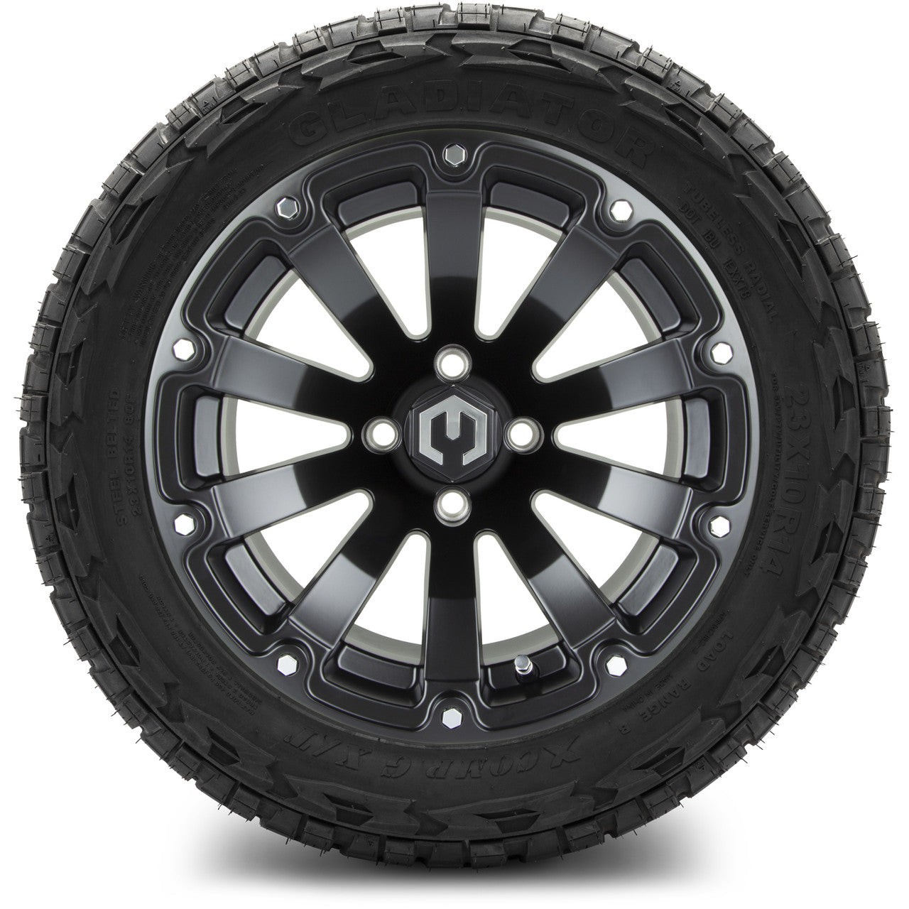 MODZ® 14" Bomber Matte Black Wheels & Off-Road Tires Combo (Arisun X-Armory All-Terrain 23x10-14 Radial)