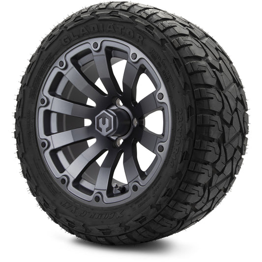 MODZ® 14" Bomber Matte Gunmetal Wheels & Off-Road Tires Combo (Xcomp Gladiator 23-10-14 Radial)