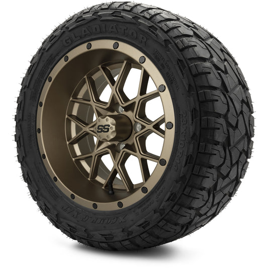 MODZ® 14" Vortex Matte Bronze Wheels & Off-Road Tires Combo (Xcomp Gladiator 23-10-14 Radial)
