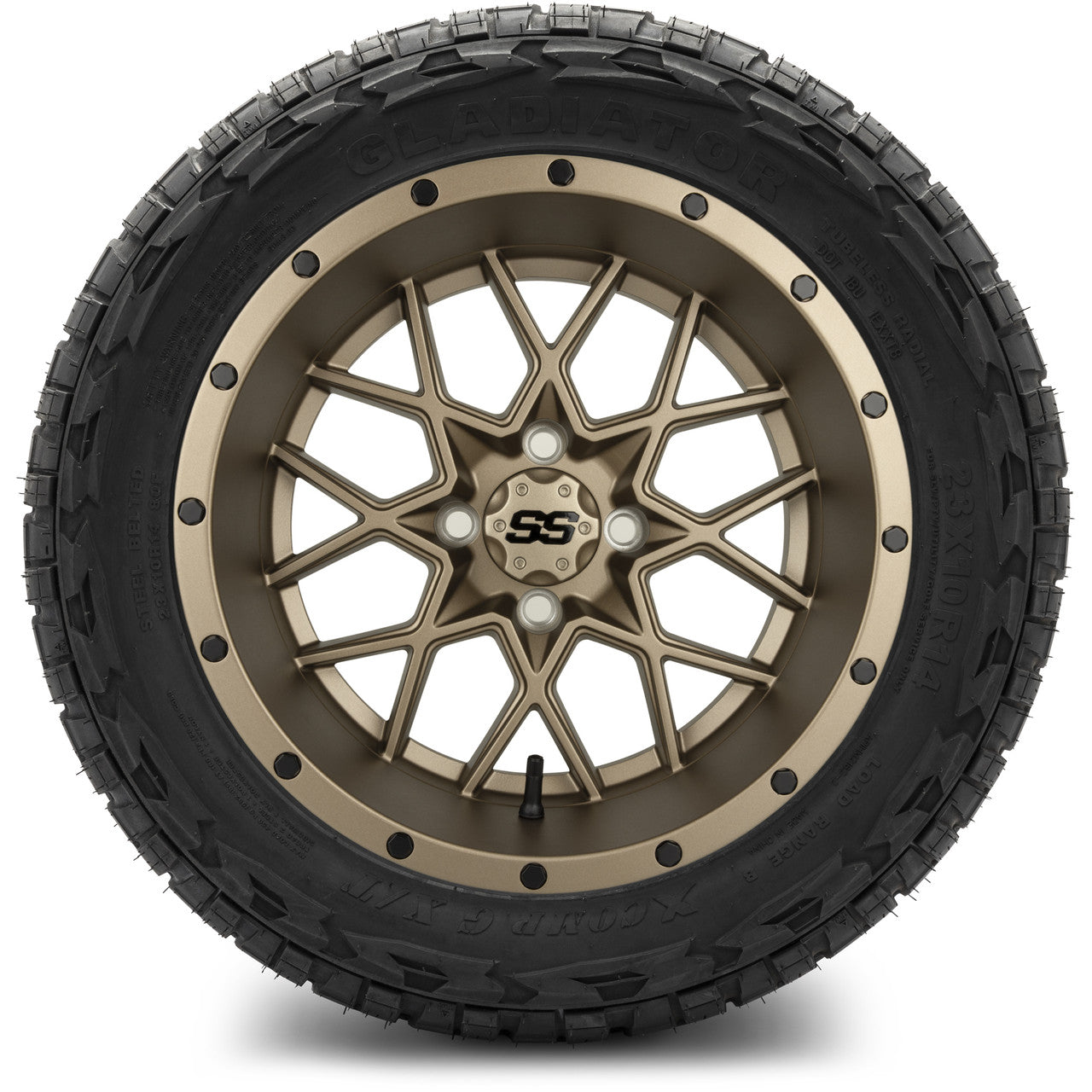 MODZ® 14" Vortex Matte Bronze Wheels & Off-Road Tires Combo (Arisun X-Armory All-Terrain 23x10-14 Radial)