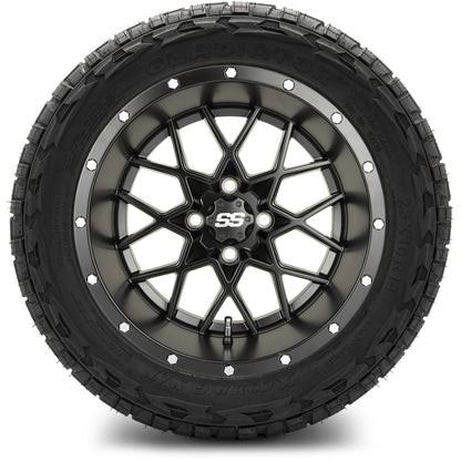 MODZ® 14" Vortex Matte Black Wheels & Off-Road Tires Combo (Xcomp Gladiator 23-10-14 Radial)