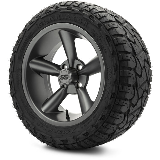 MODZ® 14" Godfather Gunmetal Wheels & Off-Road Tires Combo (Xcomp Gladiator 23-10-14 Radial)