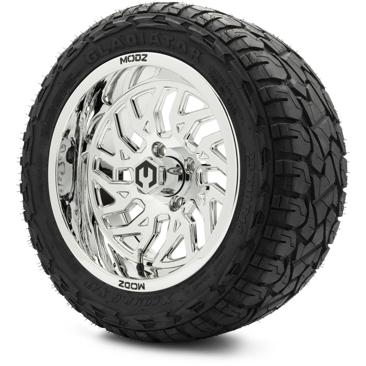 MODZ® 14" Carnage Chrome Wheels & Off-Road Tires Combo (Arisun X-Trail All-Terrain 23x10-14)