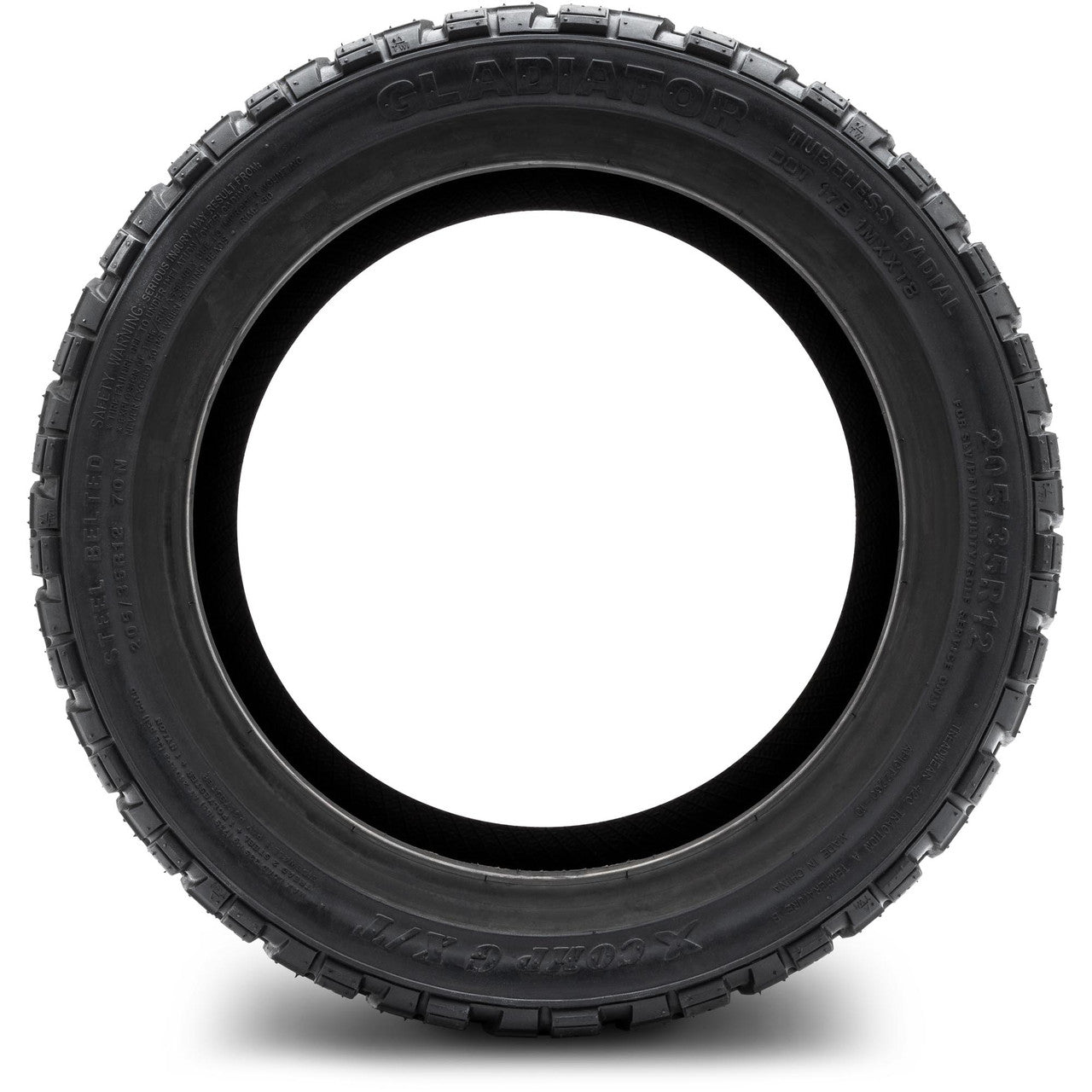 Xcomp® Gladiator 205x35-R12 Steel Belt Radial Golf Cart Tire - front view