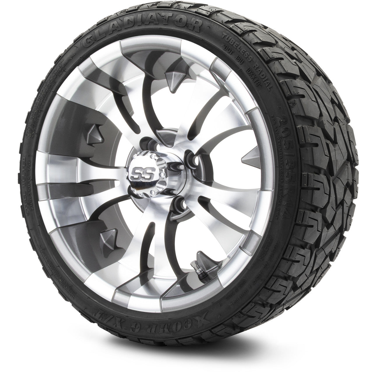 MODZ® 14" Vampire Gunmetal Wheels & Off-Road Tires Combo (Xcomp Gladiator 23-10-14 Radial)