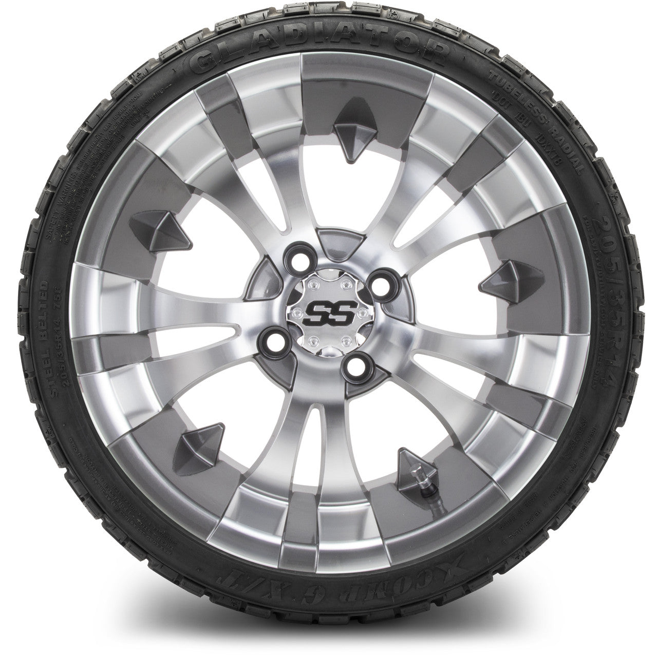 MODZ® 14" Vampire Gunmetal Wheels & Off-Road Tires Combo (Arisun X-Trail All-Terrain 23x10-14)