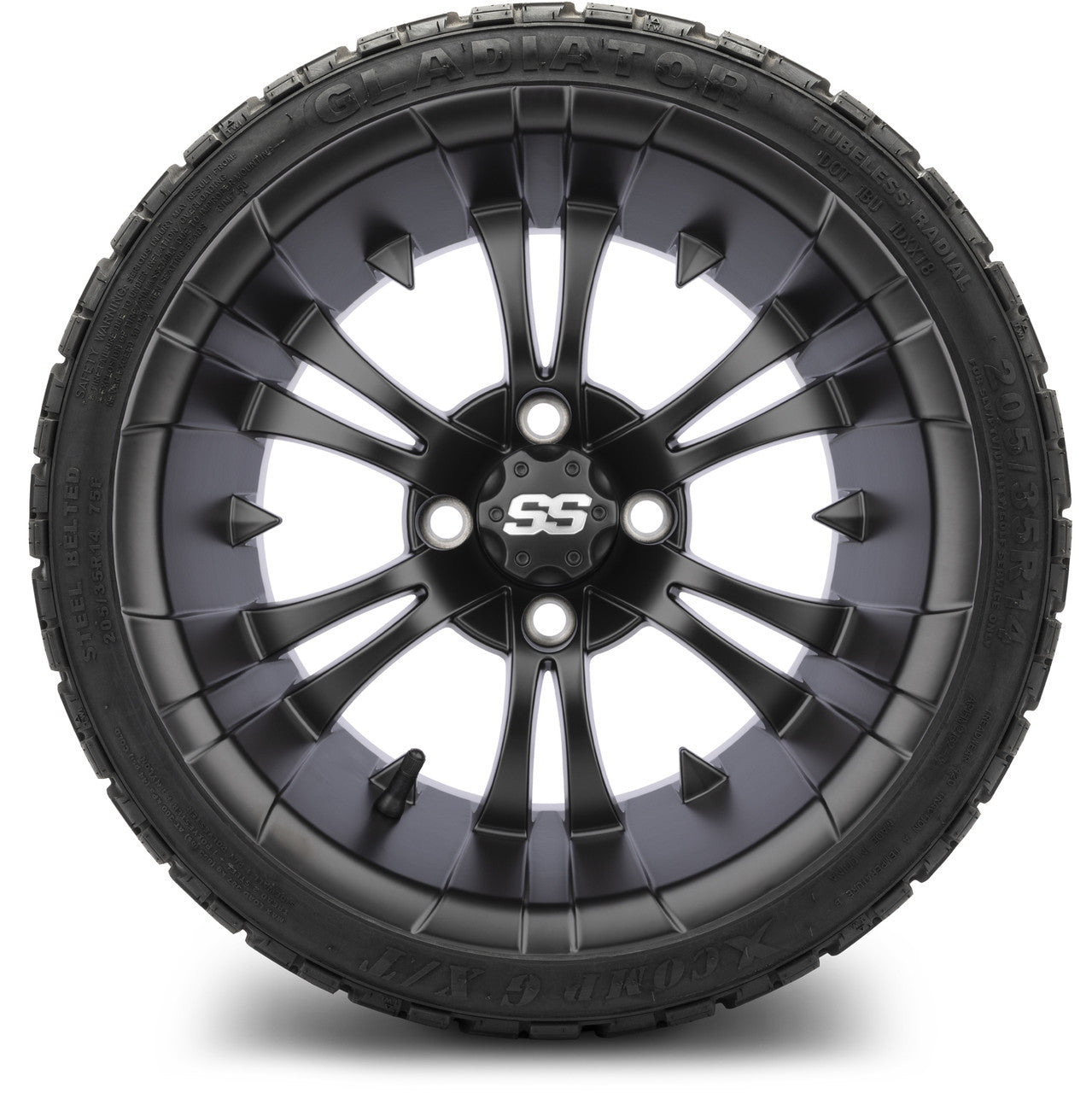 MODZ® 14" Vampire Matte Black Wheels & Off-Road Tires Combo (Arisun X-Trail All-Terrain 23x10-14)