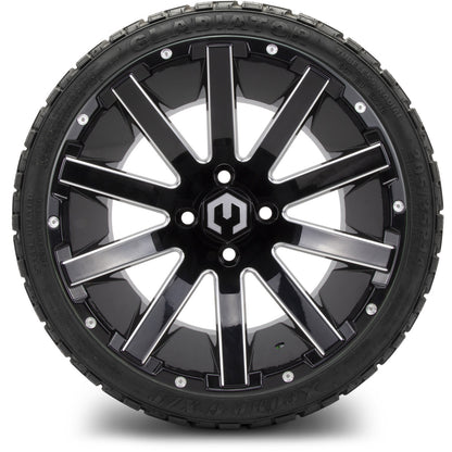 MODZ® 14" Mauler Glossy Black with Ball Mill Wheels & Off-Road Tires Combo (Arisun X-Armory All-Terrain 23x10-14 Radial)