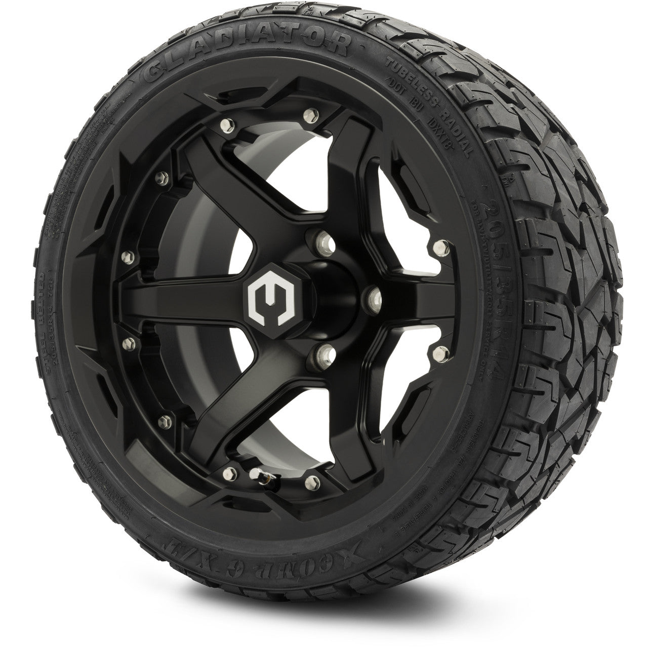 MODZ® 14" Gladiator Matte Black Wheels and Off-Road Tires Combo (Arisun X-Trail All-Terrain 23x10-14)