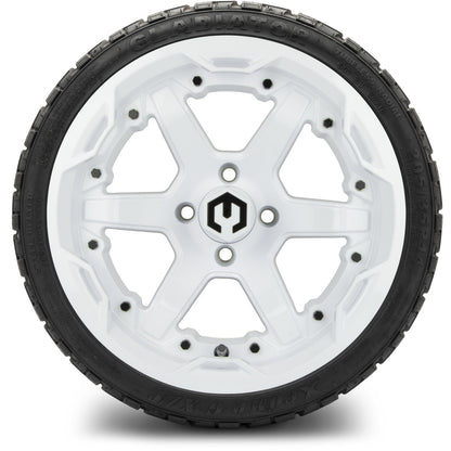MODZ® 14" Gladiator Glossy White Wheels & Off-Road Tires Combo (Arisun X-Armory All-Terrain 23x10-14 Radial)