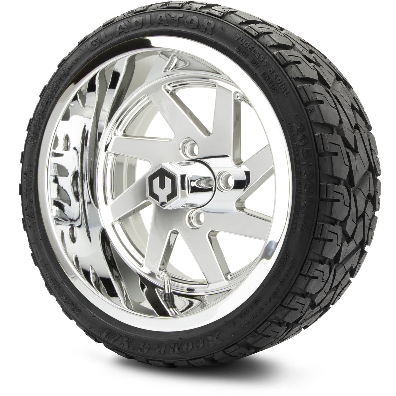 MODZ® 14" Fury Chrome Wheels & Off-Road Tires Combo (Arisun X-Trail All-Terrain 23x10-14)