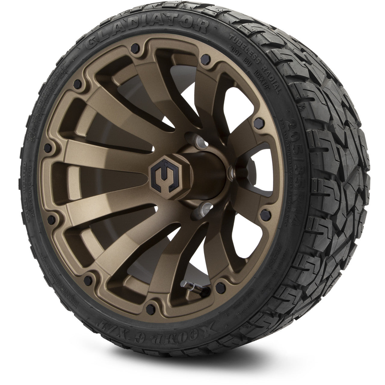 MODZ® 14" Bomber Matte Bronze Wheels & Off-Road Tires Combo (Arisun X-Armory All-Terrain 23x10-14 Radial)