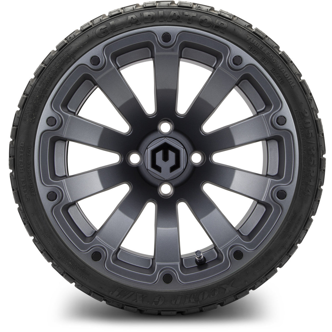 MODZ® 14" Bomber Matte Gunmetal Wheels & Off-Road Tires Combo (Arisun X-Armory All-Terrain 23x10-14 Radial)