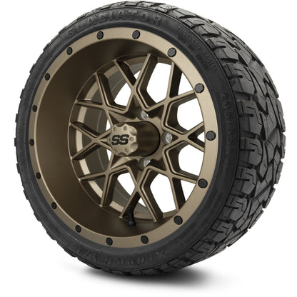 MODZ® 14" Vortex Matte Bronze Wheels & Off-Road Tires Combo (Xcomp Gladiator 23-10-14 Radial)