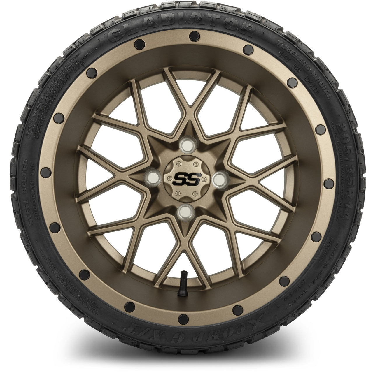 MODZ® 14" Vortex Matte Bronze Wheels & Off-Road Tires Combo (Arisun X-Armory All-Terrain 23x10-14 Radial)