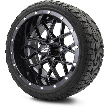 MODZ® 14" Vortex Glossy Black Wheels & Off-Road Tires Combo (Arisun X-Armory All-Terrain 23x10-14 Radial)