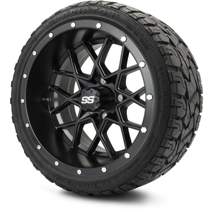 MODZ® 14" Vortex Matte Black Wheels & Off-Road Tires Combo (Xcomp Gladiator 23-10-14 Radial)