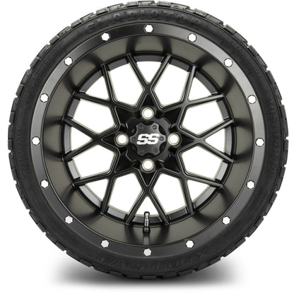 MODZ® 14" Vortex Matte Black Wheels & Off-Road Tires Combo (Xcomp Gladiator 23-10-14 Radial)