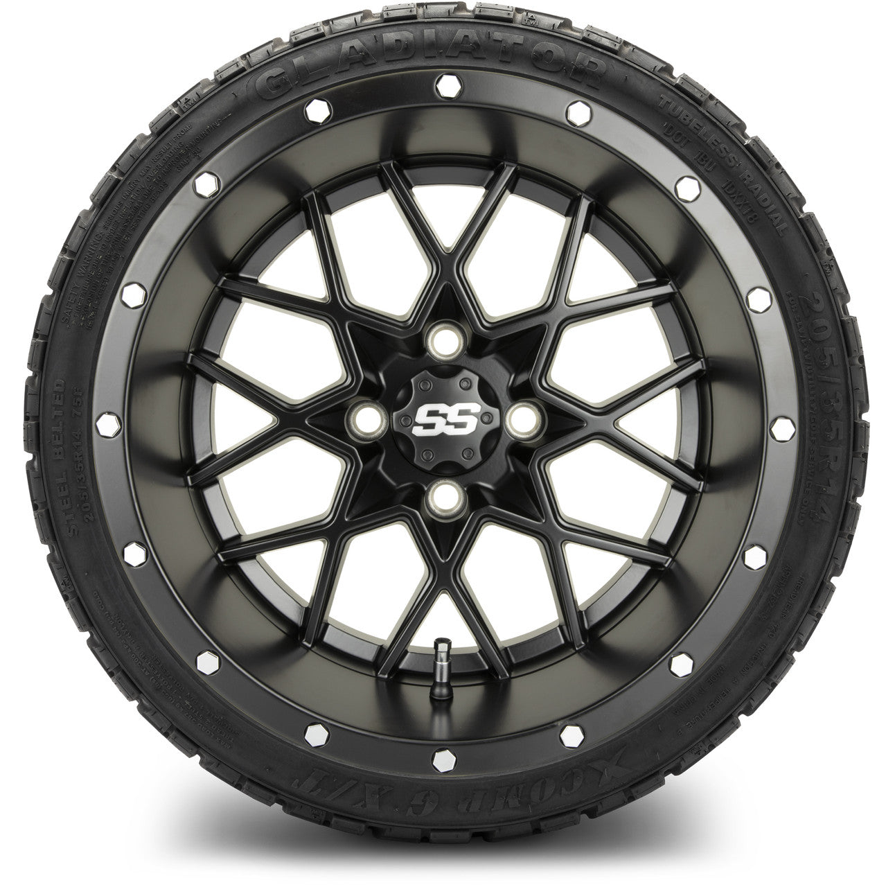 MODZ® 14" Vortex Matte Black Wheels & Off-Road Tires Combo (Arisun X-Trail All-Terrain 23x10-14)