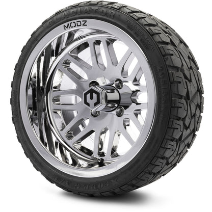 MODZ® 14" Mayhem Chrome Wheels & Off-Road Tires Combo (Arisun X-Armory All-Terrain 23x10-14 Radial)