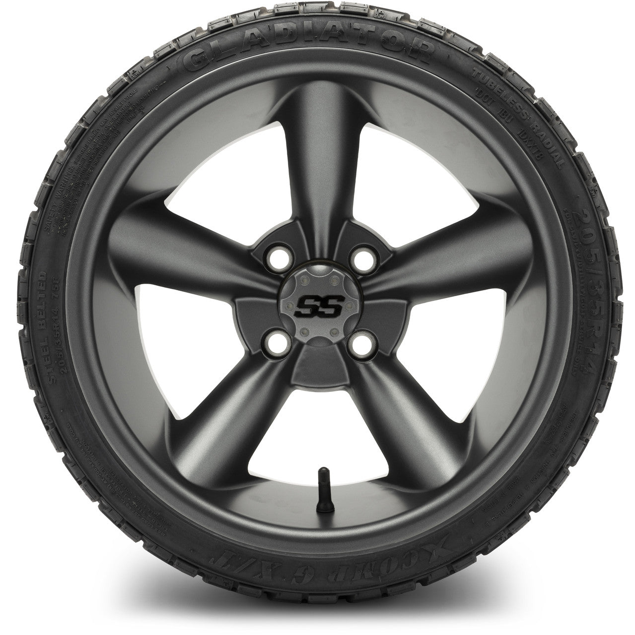 MODZ® 14" Godfather Gunmetal Wheels & Off-Road Tires Combo (Xcomp Gladiator 23-10-14 Radial)