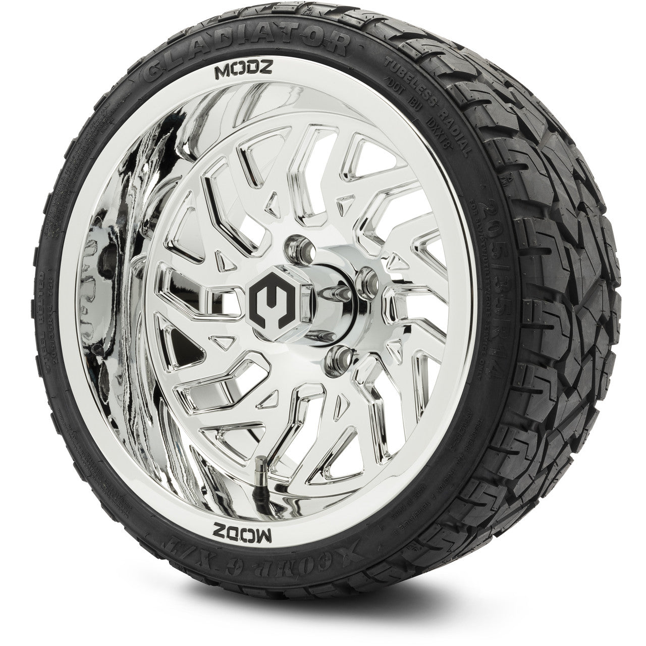 MODZ® 14" Carnage Chrome Wheels & Off-Road Tires Combo (Arisun X-Trail All-Terrain 23x10-14)