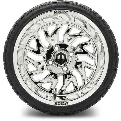 MODZ® 14" Carnage Chrome Wheels & Off-Road Tires Combo (Arisun X-Armory All-Terrain 23x10-14 Radial)