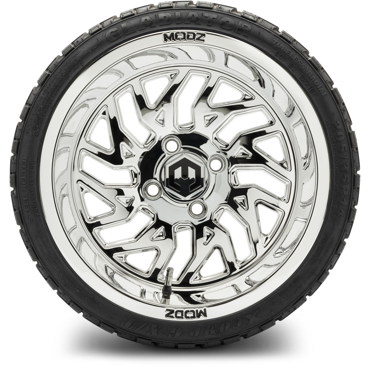 MODZ® 14" Carnage Chrome Wheels & Off-Road Tires Combo (Xcomp Gladiator 23-10-14 Radial)