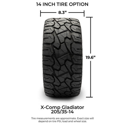 MODZ® 14" Blitz Matte Black Wheels & Off-Road Tires Combo (Arisun X-Armory All-Terrain 23x10-14 Radial)