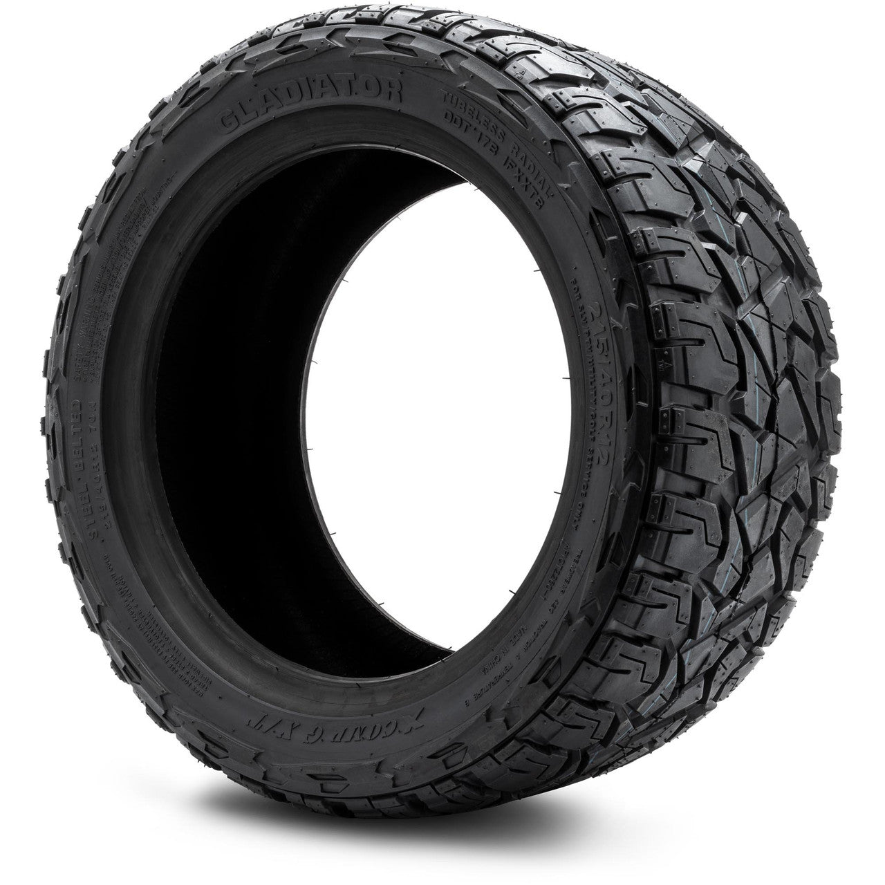 Xcomp® Gladiator 215x40-R12 Steel Belt Radial Golf Cart Tire - angle view
