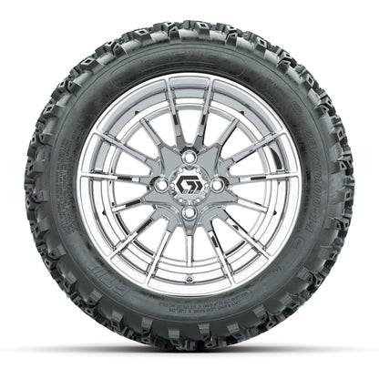 GTW® Boost Chrome 14 in Wheels with 23X10-14 Rogue All-Terra - front view