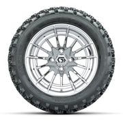 GTW® Boost Chrome 14 in Wheels with 23X10-14 Rogue All-Terra - front view