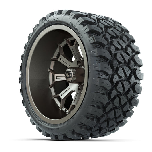 GTW Assault Matte Bronze 15 in Wheels with 23X10-R15 Nomad Steel Belted Radial All-Terrain Tires – Full Set