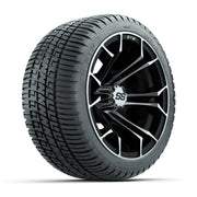 GTW Spyder Machined and Black 12 in Wheels with 18in Fusion Street Tires – Set of 4